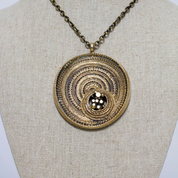 vintage Jorma Laine Finlande Modernist Sombrero Pendant Necklace