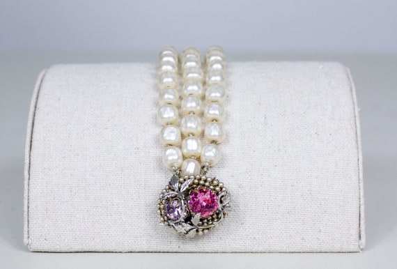 Vintage 1940s Robert De Mario NY Faux Pearl and P… - image 2