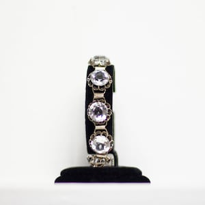 Vintage Silver Prong Set Crystal Bracelet