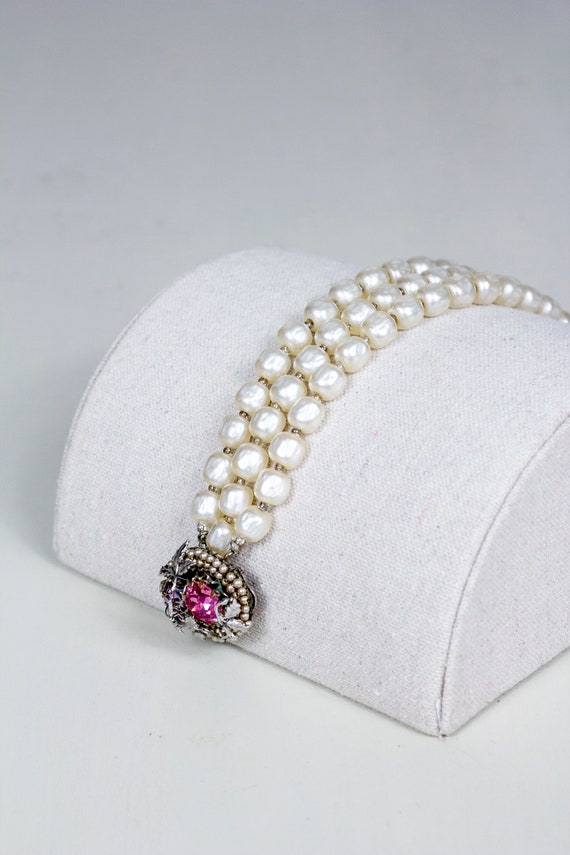 Vintage 1940s Robert De Mario NY Faux Pearl and P… - image 1