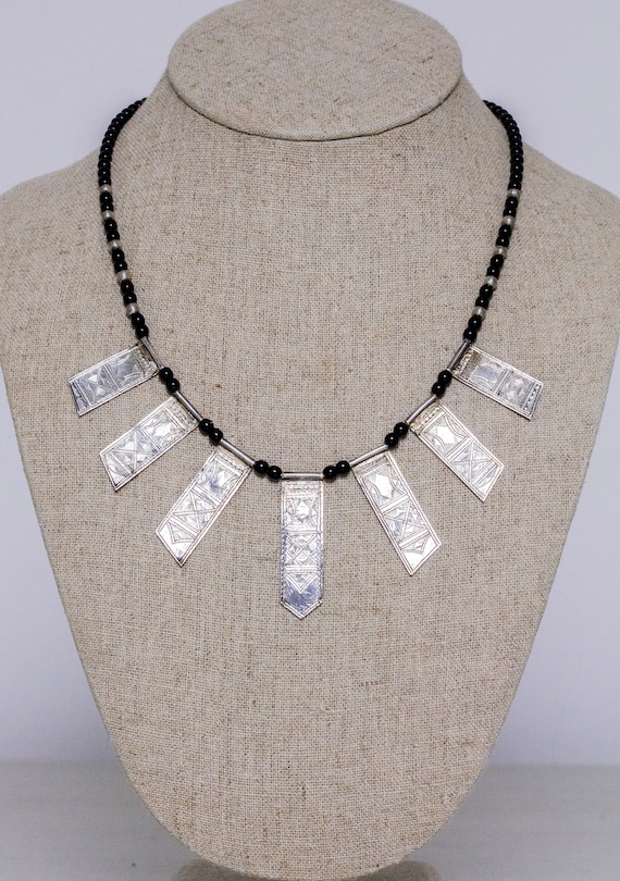 Tuareg Senebra Silver and Black Onyx Necklace - Etsy
