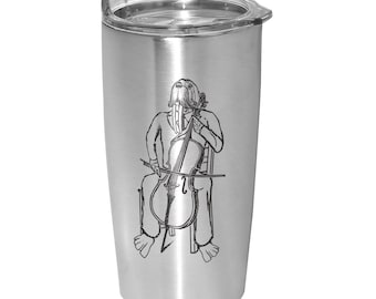 Walrus Playing Cello Tumbler: Insulated Stainless Steel Mug