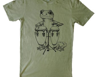 Gecko Playing Conga drum T-shirt