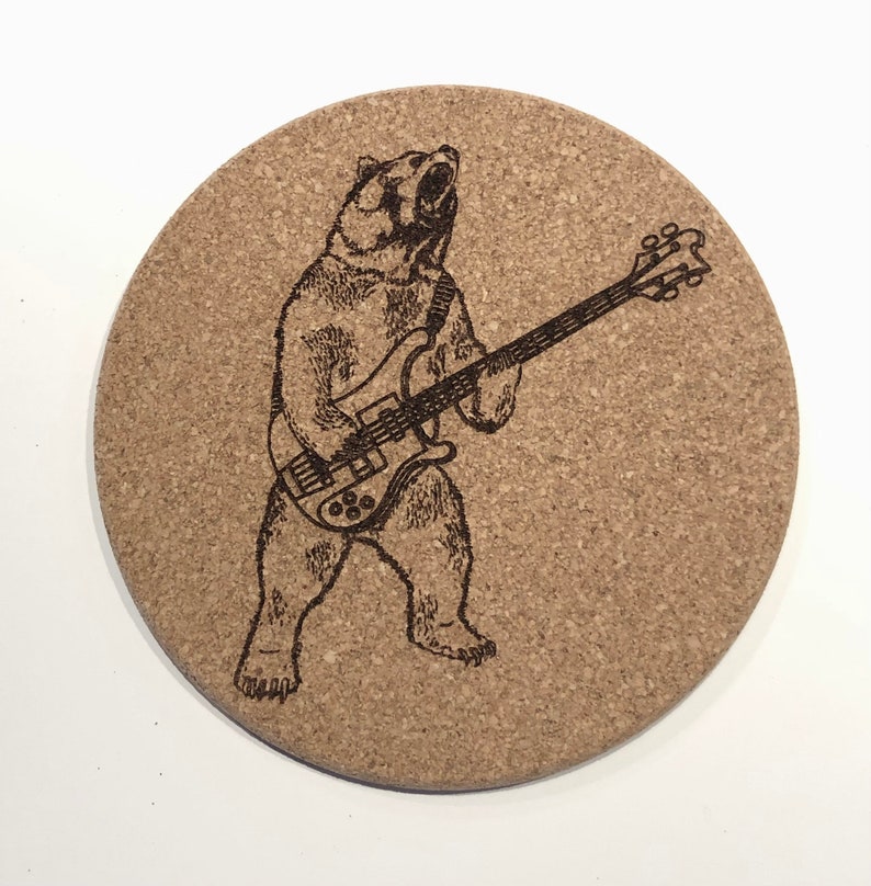 Animals Playing Musical Instruments Laser Engraved Cork Coasters - Etsy