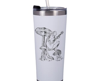 Frog Playing Guitar Tumbler: Stainless Steel Insulated Mug
