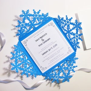 Set Winter Snowflake Viervoudig Bruiloft Uitnodiging Envelop 6x6 RSVP Card Vector Svg Dxf Eps Pdf Silhouette Studio Papier Laser Cut Sjabloon