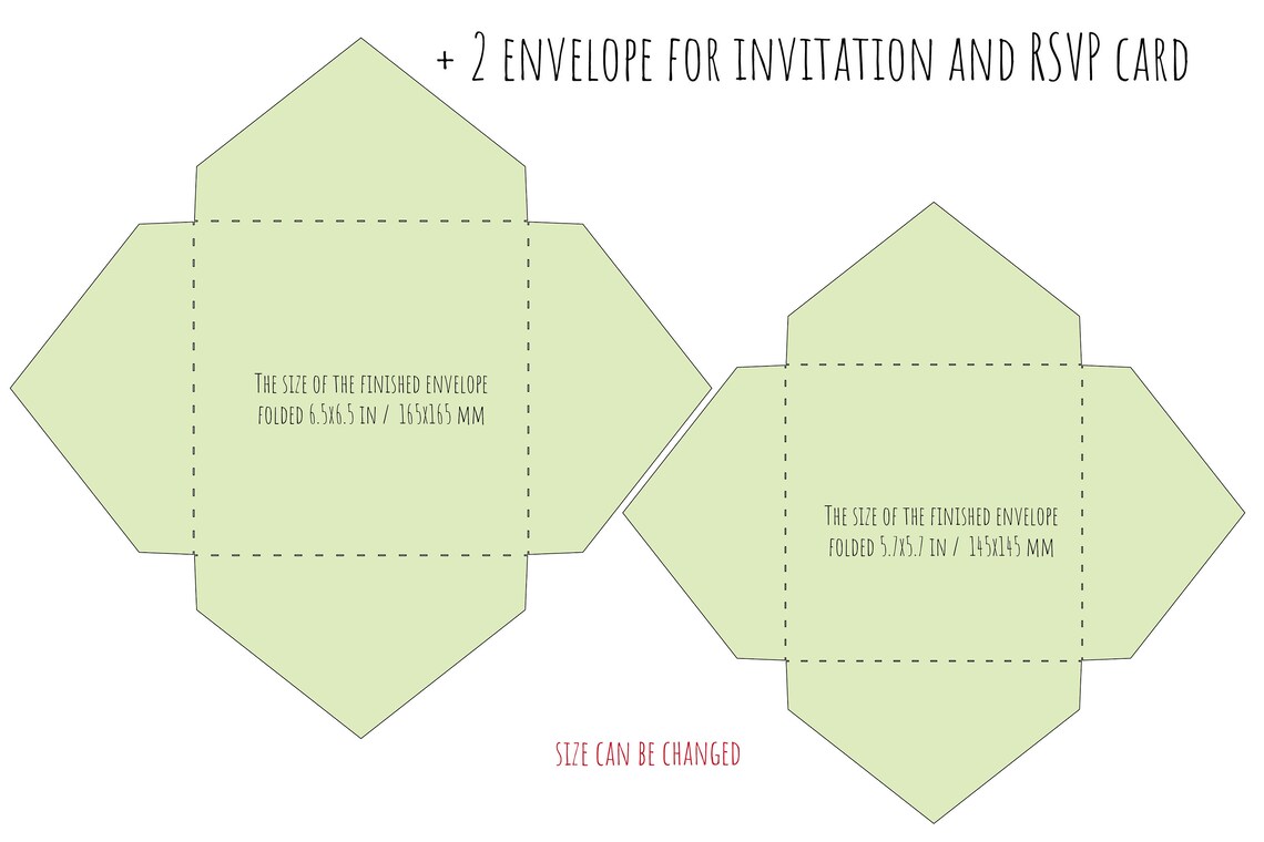 Set Lace Wedding Invitation Four Fold Square Envelope 6x6 RSVP Etsy