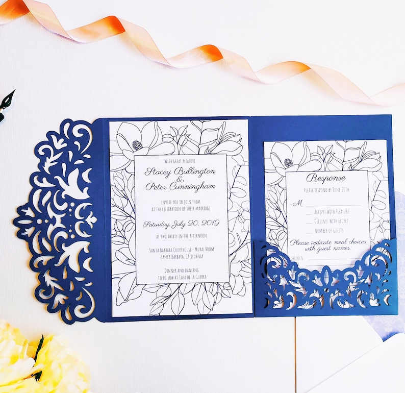 Download Tri Fold Pocket Wedding Invitation Cut Template Envelope A7 5x7 Swirl Lace Card Silhouette Studio Svg Dxf Eps Paper Papercut Laser Cut File Art Collectibles Digital Shantived Com