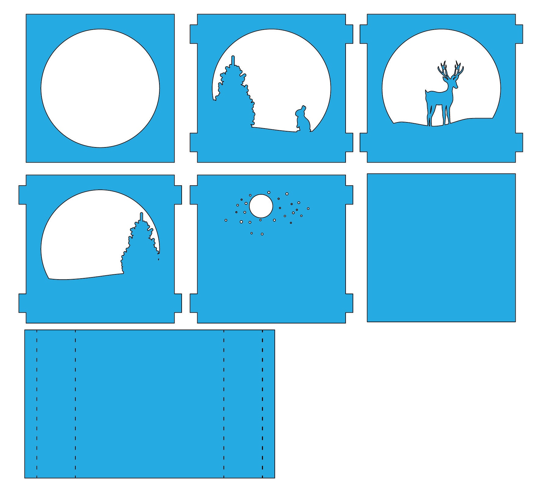 Winter Merry Christmas 3d Tunnel Card Cut Template Shadowbox DIY Svg ...