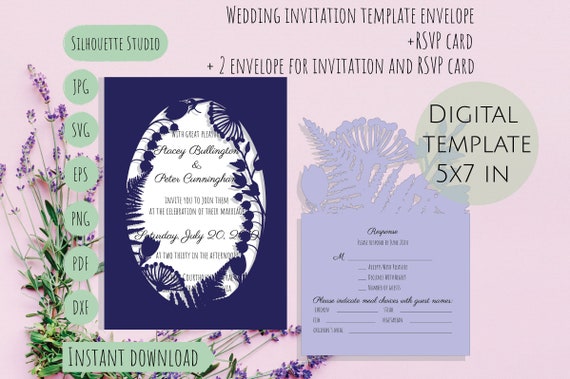 Download Set Wedding Invitation Gate Fold Cut Template A7 5x7 Swirls Tree Rustic Boho Rsvp Vector Silhouette Studio Svg Dxf Eps Paper Papercut Laser Art Collectibles Digital Tripod Ee