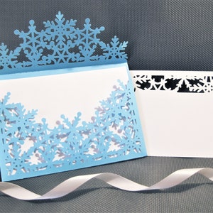 Set Winter Pocket Wedding Invitation Envelope A7 5x7 RSVP Card Vector Silhouette Studio Svg Dxf Eps Jpg Paper Papercut Laser Cut Template