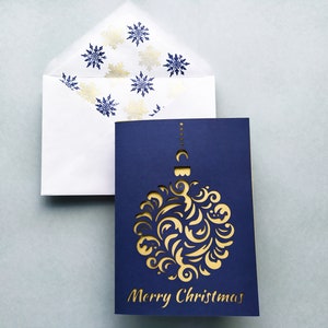 Merry Christmas Card Cut Template 5x7 + A7 Envelope Classic Lettering Card Silhouette Studio Svg Dxf Eps DIY Paper Papercut Laser Cut File