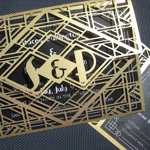セット アールデコ グレートギャツビー 20 年代 結婚式 招待状 封筒 5x7 RSVP カード ベクトル SVG Dxf Eps シルエット ペーパー DAY ペーパーカット レーザーカット テンプレート