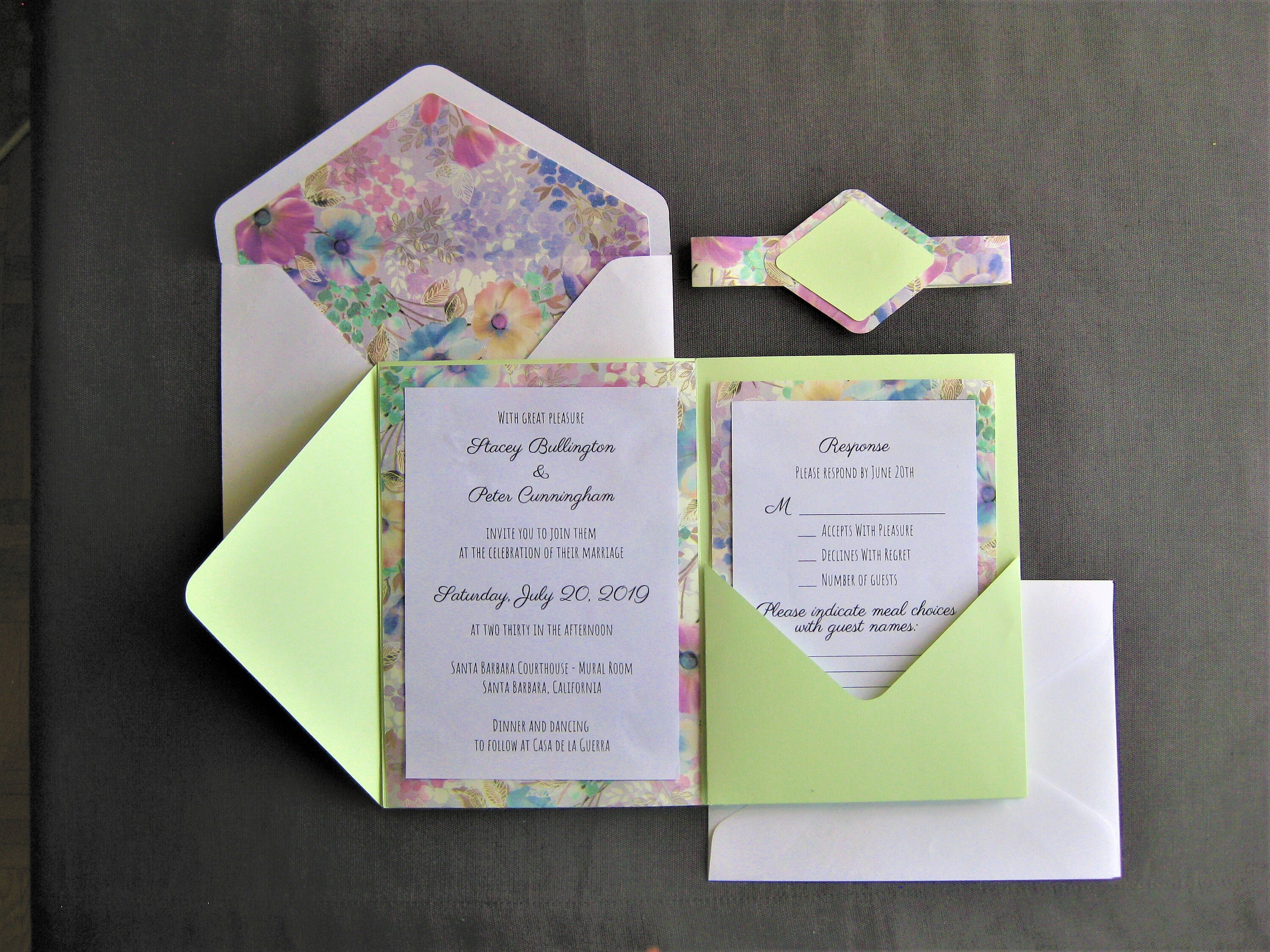 Set Classic Tri Fold Pocket Wedding Invitation Envelope A7 5x7 | Etsy