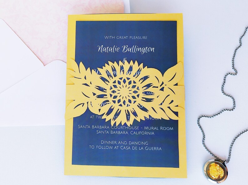 Download Bellyband Belly Band Sunflower Wedding Invitation Cut ...