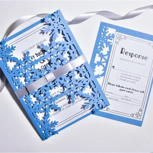 Set WinterTor Falte HochzeitSeinladung 5x7 RSVP Karte Umschlag Vektor Silhouette Studio Svg Dxf Eps Jpg Papier Papierschnitt Laser Cut Template