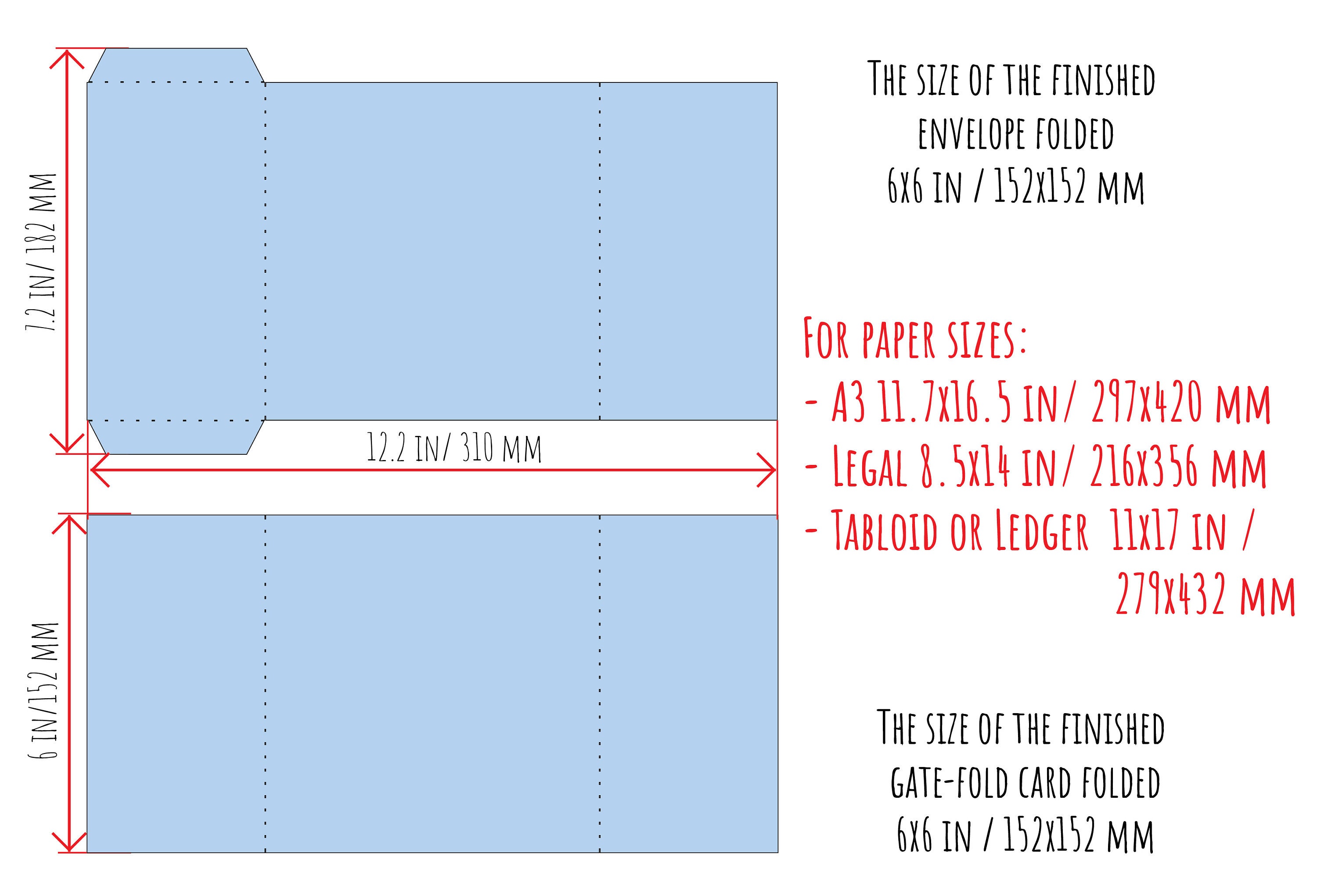 Bellyband Belly Band Wedding Invitation Cut Template 6x6 or Etsy