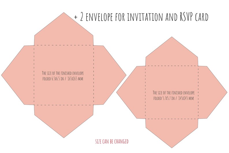 Set Tri Fold Pocket Invitation 6x6 in Ocean Seaside Summer Wedding Envelope RSVP Card Vector Svg Dxf Eps Silhouette Paper Laser Cut Template