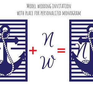 Set Invitación de Bolsillo A7 5x7 Nautical Ocean Seaside Summer Wedding Envelope RSVP Card Vector Svg Dxf Eps Silhouette Paper Laser Cut Template imagen 4