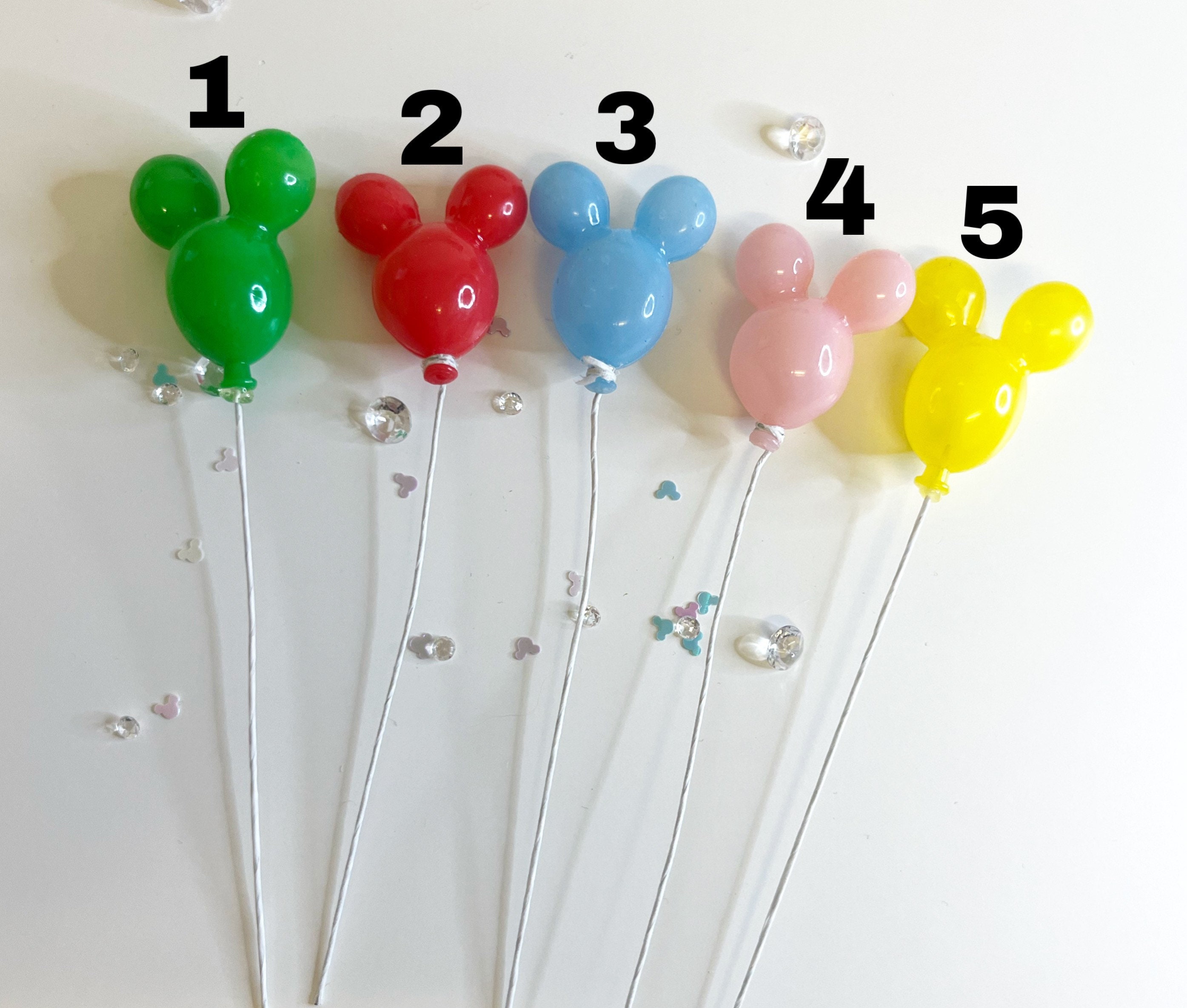 Bouquet de ballons Minnie Mouse en aluminium pour 1er anniversaire,  gonflage à l'hélium inclus, 5 pièces