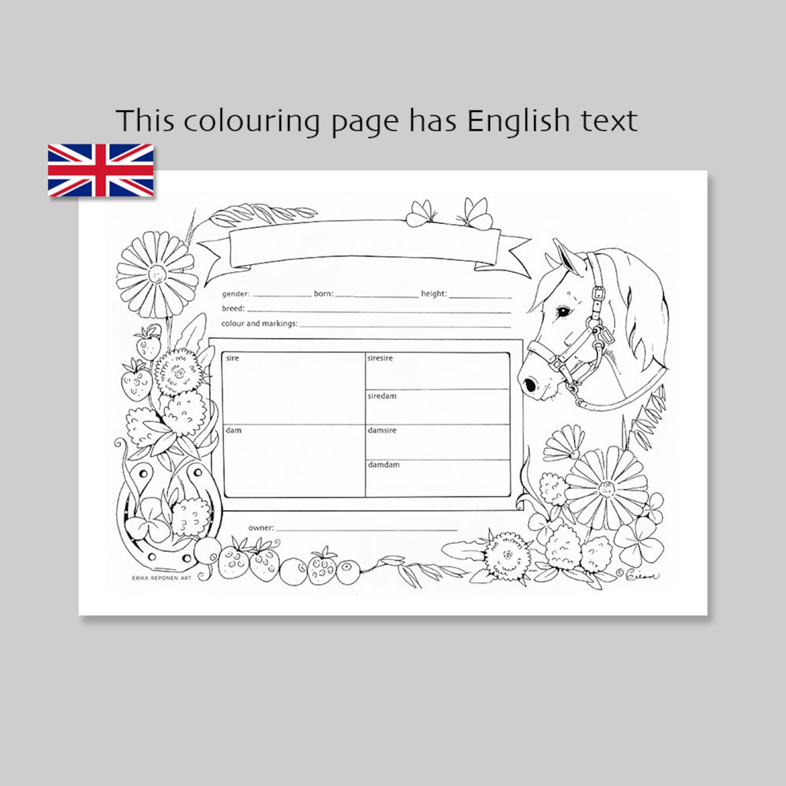 Horse Pedigree Template Horse Pedigree Template