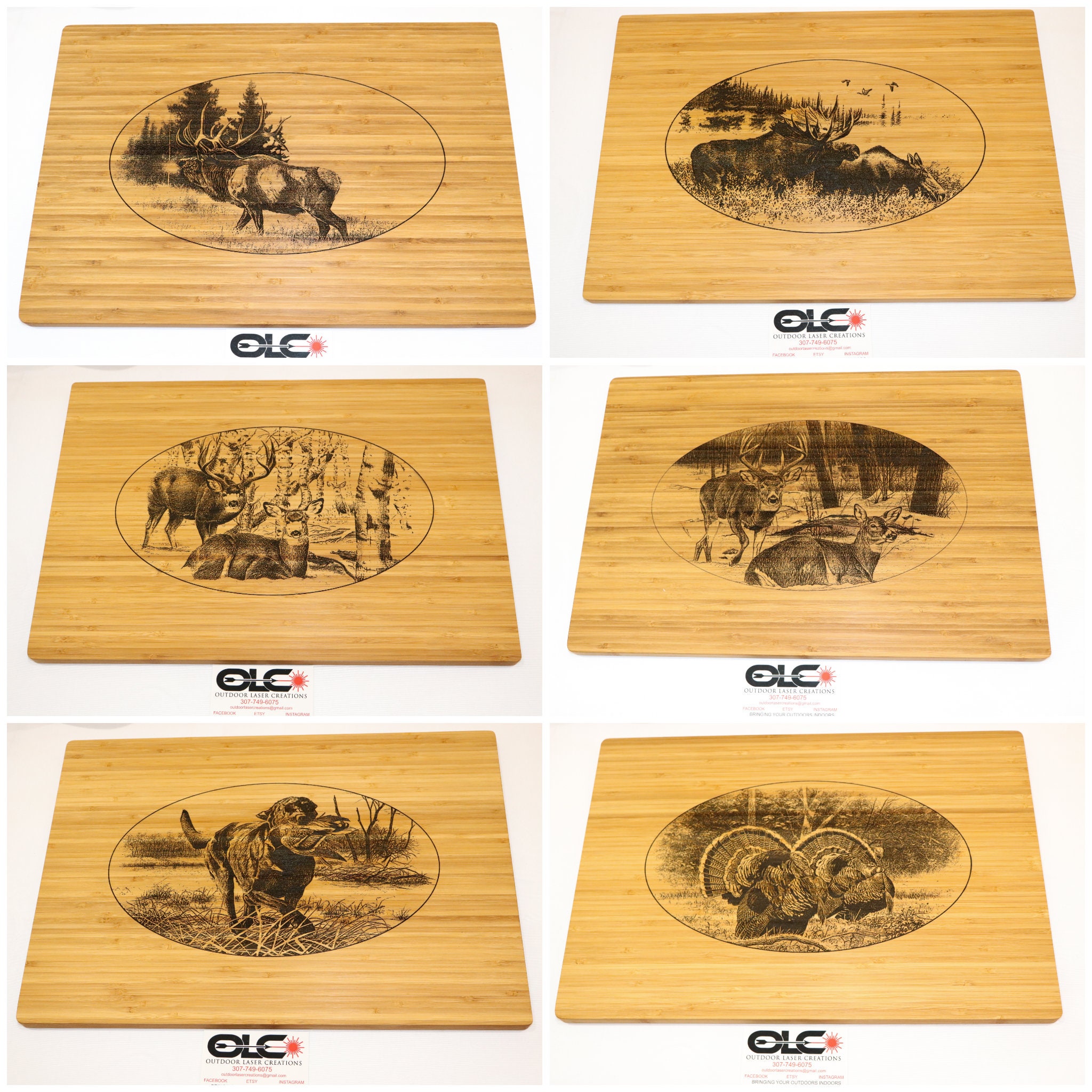 Family Kitchen Custom Engraved Bamboo Cutting Board - Whitetail Woodcrafters
