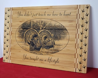 Grabado con láser Cartel de pared de madera de pavo con cita, Gran regalo para papá, Decoración de pared de madera de granja, Decoraciones de cueva de hombre rústico, Regalo de cazador