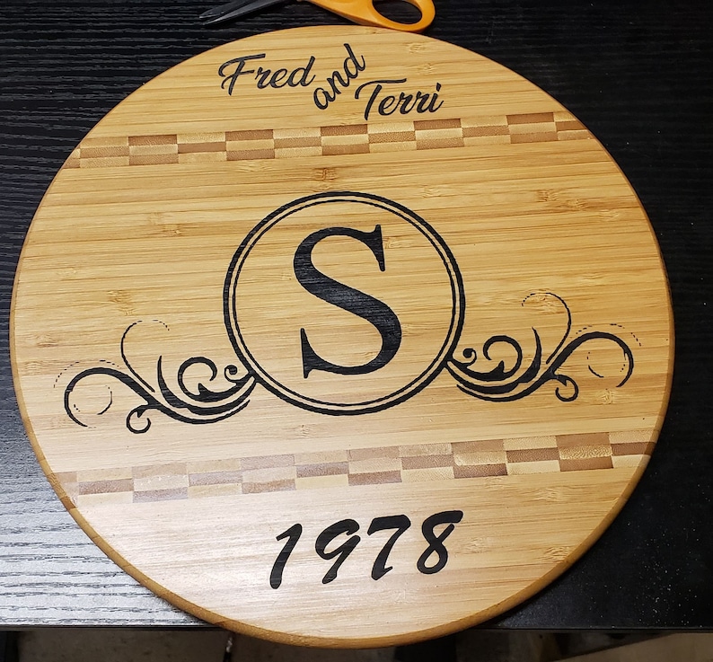 Personalized Wood Lazy Susan Turntable Laser Engraved Circle Etsy