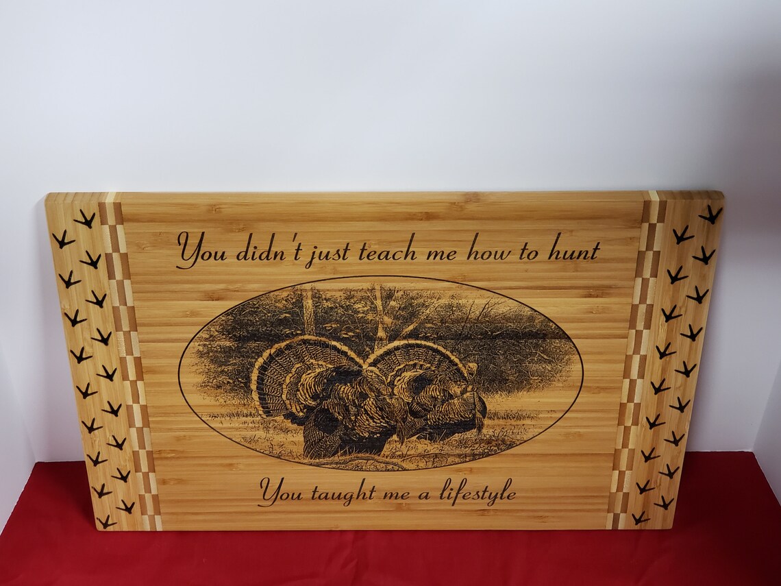 Personalized Custom Laser Engraved Turkey Bamboo Cutting Board Etsy