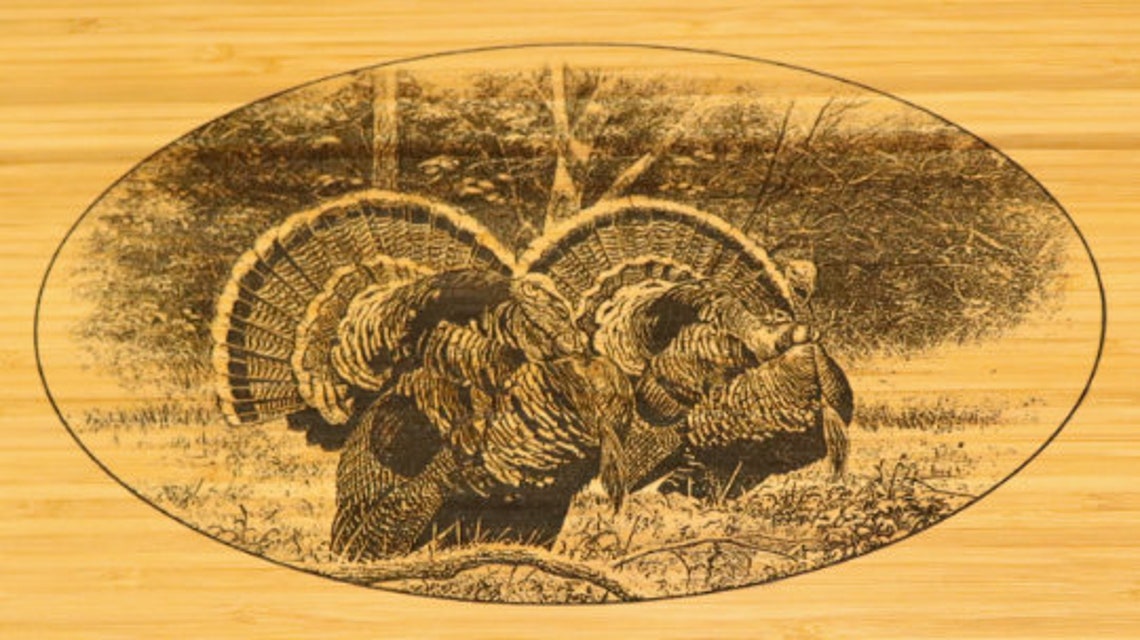 Personalized Custom Laser Engraved Turkey Bamboo Cutting Board Etsy