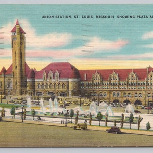 Union Station, Saint-Louis, Missouri, Gibson Merchandise Co, carte postale 1043 des années 40