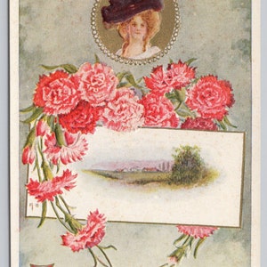 Carte postale de la Saint-Valentin, un cadeau d'amour pour ma Saint-Valentin, oeillets