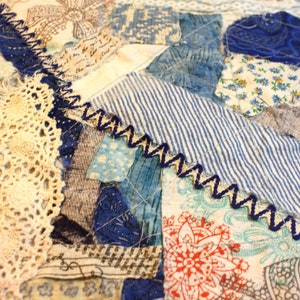 Junk Journal Fabric Collage, Art Journals, Ephemera, Belly Bands, 13.5&quot; Length Rectangle