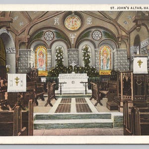 Église épiscopale St. John's, Alter, Hampton en Virginie, carte postale ancienne 1258