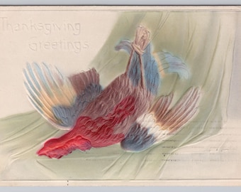 Carte postale de Turquie de voeux de Thanksgiving, 1910, vintage, fortement gaufrée