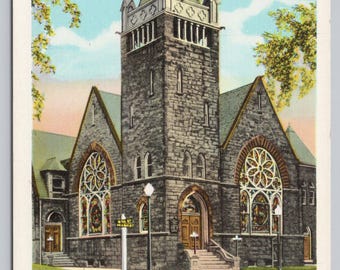 1385 Parkersburg, WV-West Virginia, First Presbyterian Church, Vintage Postcard