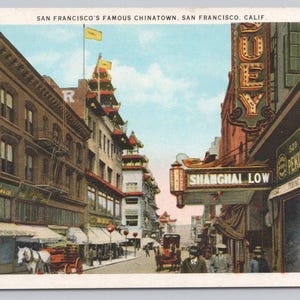 San Francisco Chinatown Shanghai Niedrige Pferdewagen CA c1900s Postkarte 1320