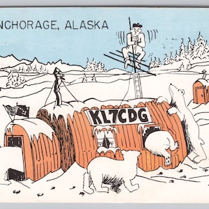 Cartolina QSL, radioamatore amatoriale KL7CDG Anchorage AK 0750