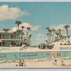 Daytona Beach, Floride, appartements Blue Waters, carte postale vintage 1552
