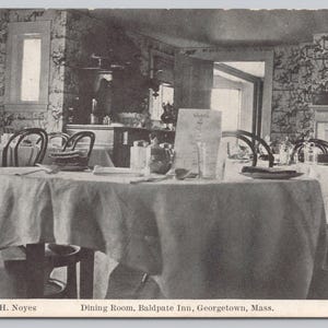 Carte postale de Georgetown, Massachusetts, MA Baldpate Inn, salle à manger, 1910 0894