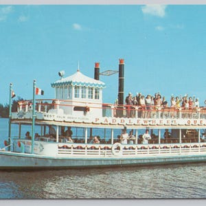 Steamer à roue à aubes Queen West Palm Beach Florida Carte postale 1513