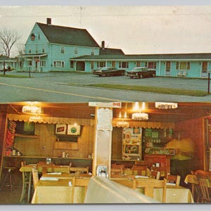 Vintage Farmington, Maine ME, Last Chance Motel Restaurant carte postale double vue 1548