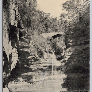 Cartolina ILLINOIS, c1909, Deer Park Canyon, raffigurante il ponte di pietra 1109