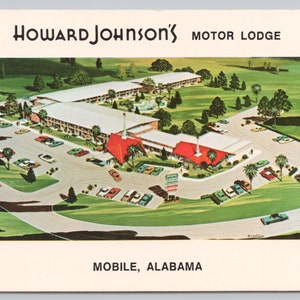 Cartolina AL, Mobile, Motor Lodge, Motel; Corazzata Alabama, 0757