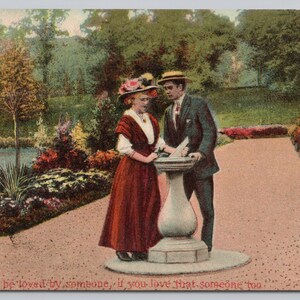 Carte postale romantique, Il est agréable d'être aimé, courtisant un couple 1106