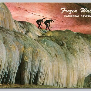C1950 Frozen Waterfall Cathedral Caverns Alabama AL Cartolina vintage 0848