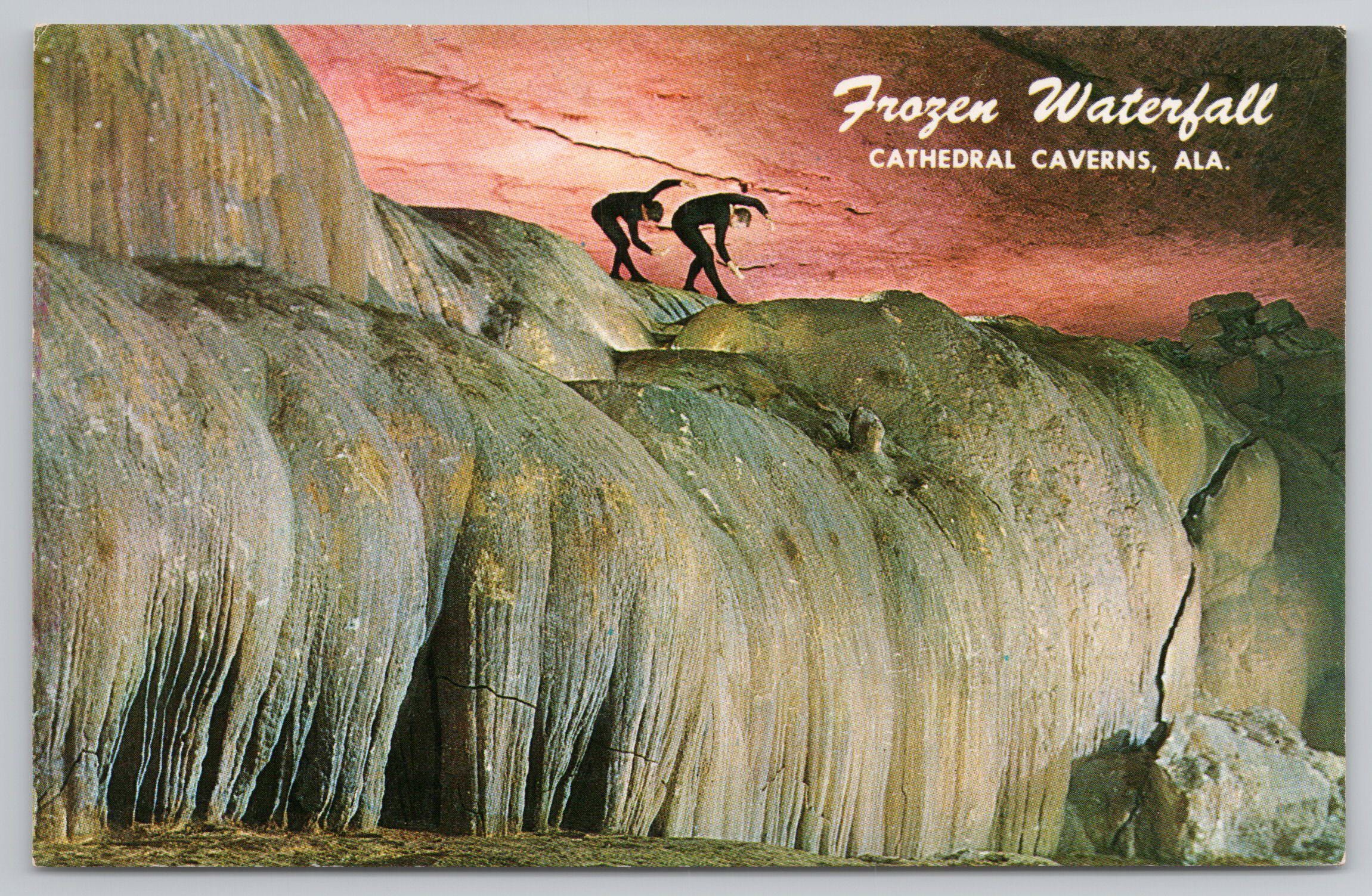 0848 Frozen Waterfall Cathedral Caverns Alabama AL C1950s Vintage