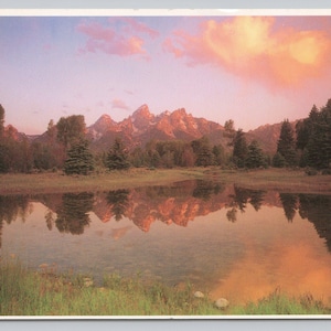 Alba sulla catena montuosa del Teton, Grand Teton National Park, Wyoming Cartolina 1117