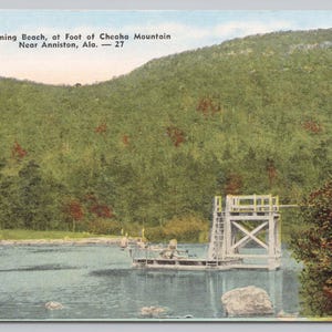 ANNISTON, AL Alabama Spiaggia per nuotare, Piattaforma per tuffi Cheaha Mountain Cartolina 0878
