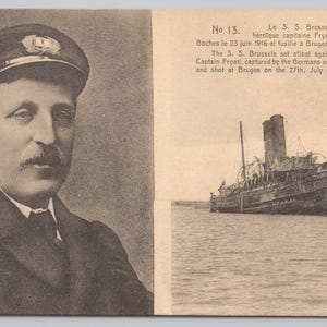 La première guerre mondiale, Belgique Belgique Brussels Brussels SS coulé bateau, capitaine 1916 Carte postale 1197